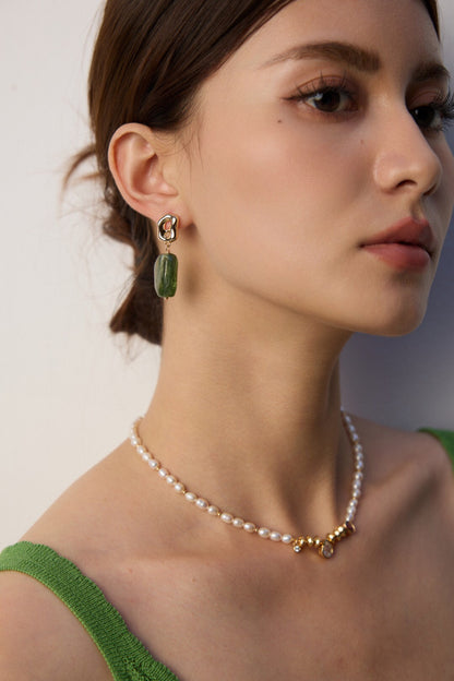 S925 Sterling Silver Minimalist Faux Amber Earrings – Elegant & Modern