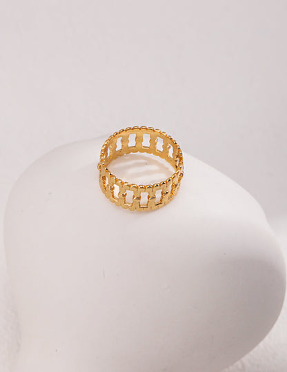 Golden Glow Adjustable Sterling Silver Ring