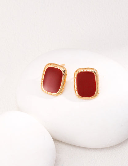 Sterling Silver Enamel Drop Earrings