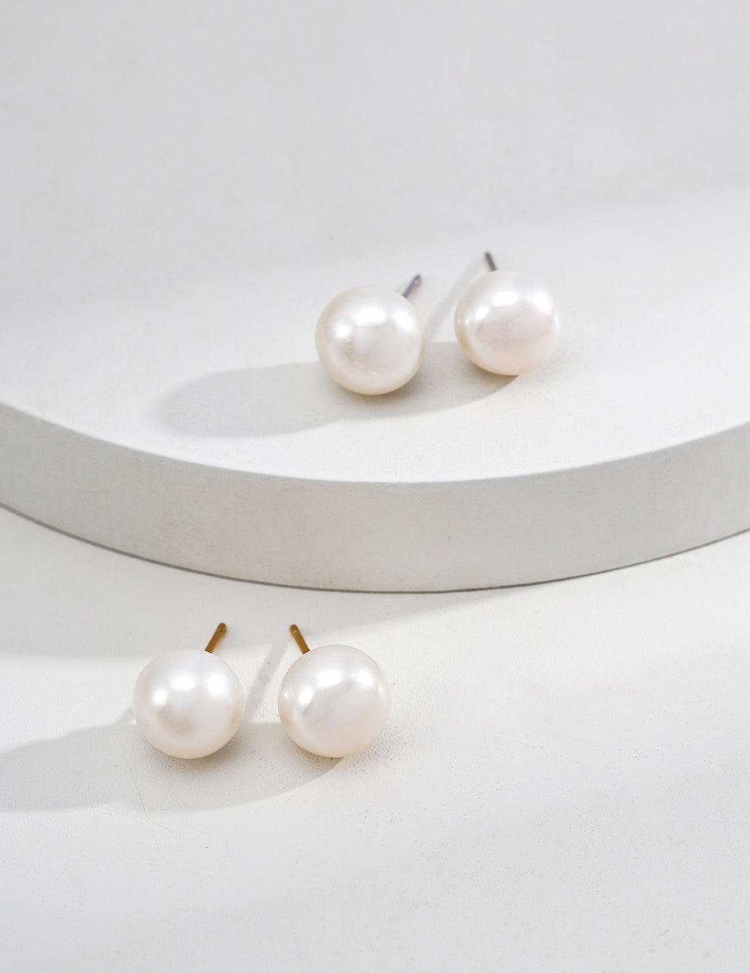 S925 Minimalist Natural Pearl Stud Earrings